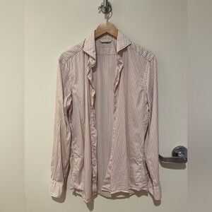 Suitsupply striped cotton long sleeve button down shirt size 15.5